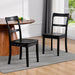 Black Wooden Dining Chairs Set of 2,Ladder Back Kitchen Chairs