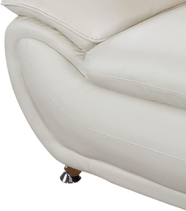 3 Piece Living Room Furniture Set, Leather Sofa Set for Living Room, Modern Couch Set with 3-Seater Sofa, Loveseat and Armchair (Cream White)