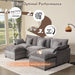 108 Inch U Shaped UltraModular Sofa SlateChenilleFabric