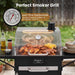 Charcoal Grill with 2 Side Tables, 284 Sq.In. Outdoor Smoker BBQ Grill with Thermometer, Bottle Opener & Wheels, Mobile Cooking Grill for Camping Picnic Party, Black