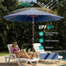 9FT/10FT Bamboo Patio Umbrella, UPF50+ Outdoor Table Umbrella