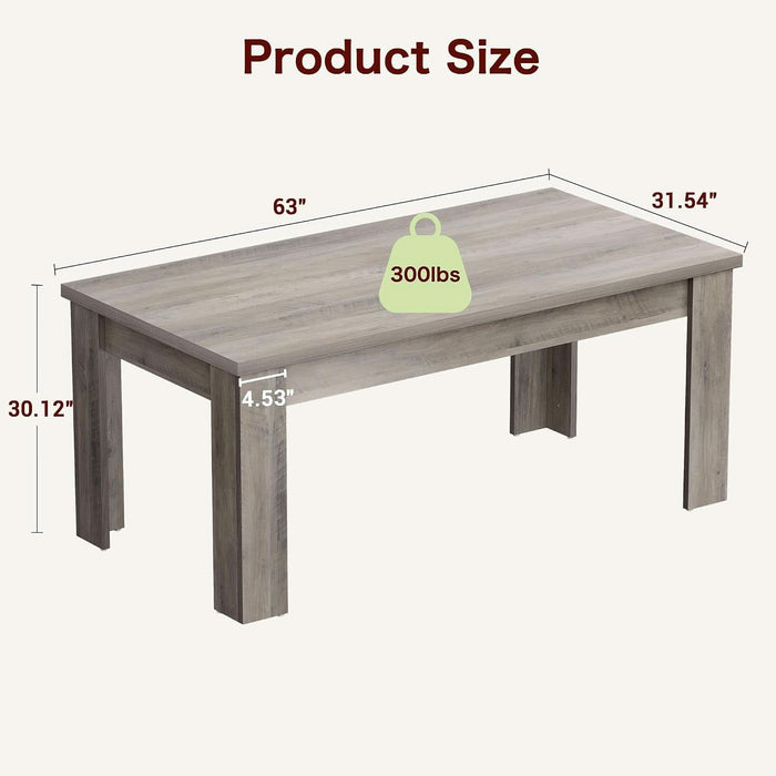 Farmhouse Dining Table, Rustic Rectangle Kitchen Dining Table