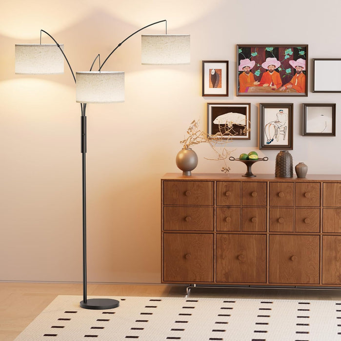 27W Floor Lamps for Living Room - Super Bright Dimmable Tree Floor Lamp, Modern Standing Lamp with Remote & Touch Control, 3 Lights Tall Lamp for Living Room Corner, Bedroom, Office