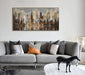 Abstract Modern Canvas Wall Art for Living Room Cityscape New York Wall Decor City Theme Paintings Brown Framed Pictures Office Artwork Wall Decor Bedroom above Bed