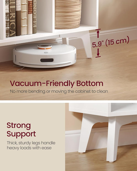 Cloud White Eight Compartment Modular Bookcase System