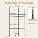 MZG Closet Organizer System, Freestanding Closet System with Wood Shelves & Hanging Rod, Adjustable Floor-To-Ceiling Open Wardrobe for Bedroom, Apartment & Small Closet (16.8"D X 48.4"W X 137.7"H)