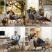 Dark Grey Velveteen Upholstered Ottoman Lounge Chair