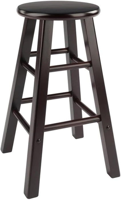 Element 2-Piece 24In Counter Stool Set, Espresso Finish, Solid Wood, Modern Design