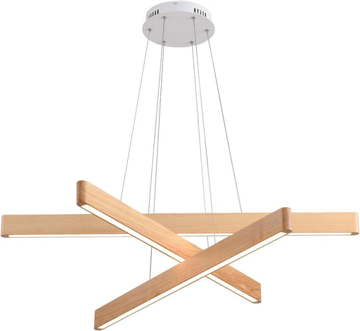 Handcrafted Premium Solid Ash Wood ThreeLight Pendant