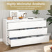 White 6 Drawer Dresser for Bedroom,48'' Modern Dresser with Deep Drawer,Wide Storage Chest of Drawers,Bedroom Storage Organizer Furniture,Tv Stand for Living Room