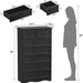 Black 7-Drawer Dresser for Bedroom, 52" Tall Chest of Drawers
