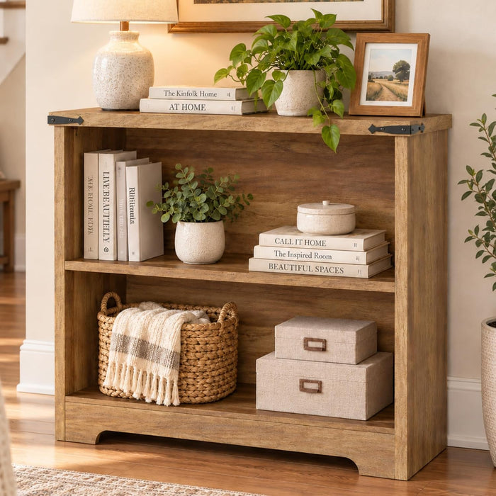 Small 3-Tier Book Shelf, Engineered Wood Bookcase,Bookshelf for Home, Brown