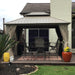 10x12 Outdoor Gazebo Aluminum Champagne Hardtop Curtains