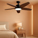 Residential Matte Black Ceiling Fan Silent Operation