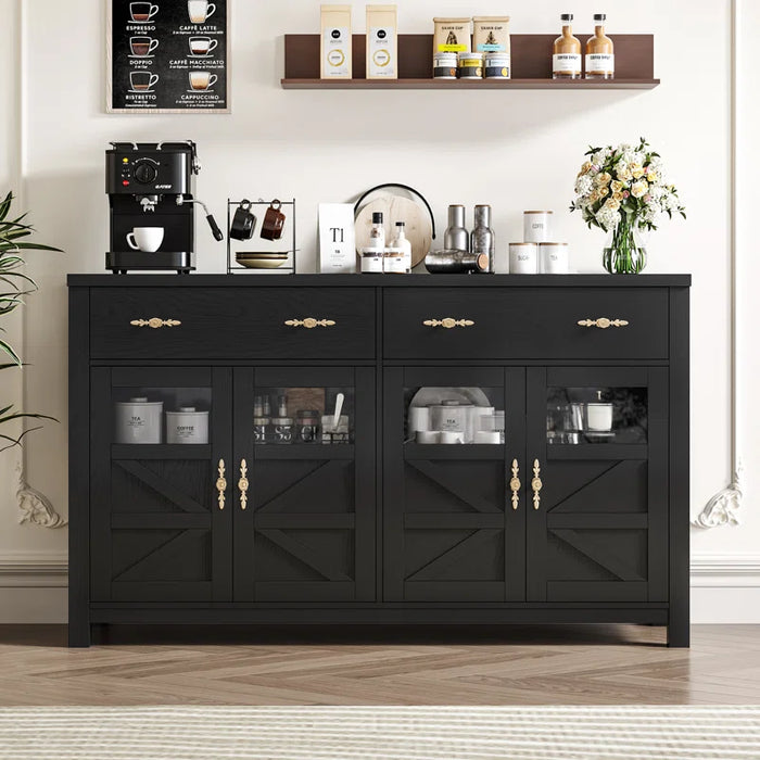 Nostrand 55.1"W Accent Cabinet with 3 Drawers and Adjustable Shelves