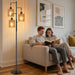 72 Inch Boho Floor Lamp HandwovenShade DimmableLighting