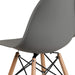 Elon Series Moss Gray Plastic Chair with Wooden Legs for Versatile Kitchen, Dining Room, Living Room, Library or Desk Use