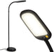 Litespan Slim LED Floor Reading Lamp - Tall with Adjustable Gooseneck, Dimmable for Living Rooms, Offices & Bedrooms - Black