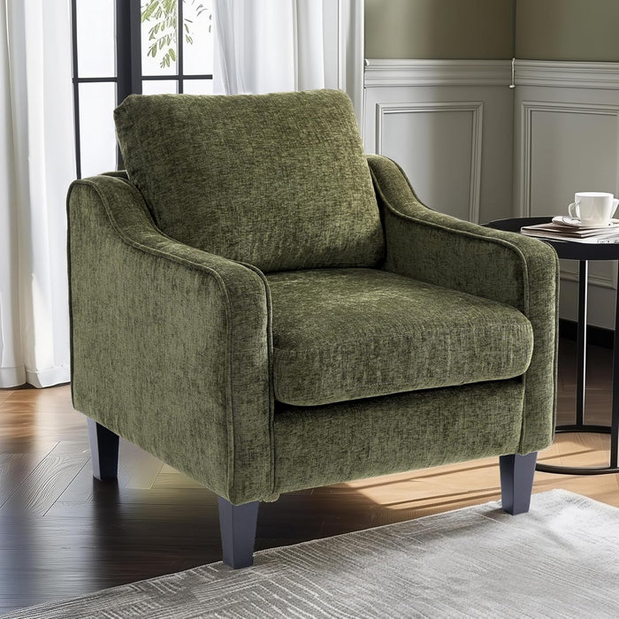 Accent Chairs Set of 2, Mid Century Modern Comfy Reading Chairs for Bedroom, Living Room, Small Spaces, Chenille Upholstered Armchairs with Removable Cover for Apartment, Waiting Room