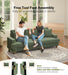 Corduroy Sofa EightySevenInch DeepSeat Green LivingRoom Comfort