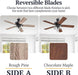 Saybrook 52 Inch Farmhouse LED Indoor Ceiling Fan with Light, Pull Chain Control, 5 Dual Finish Blades, Reversible Motor, Bronze