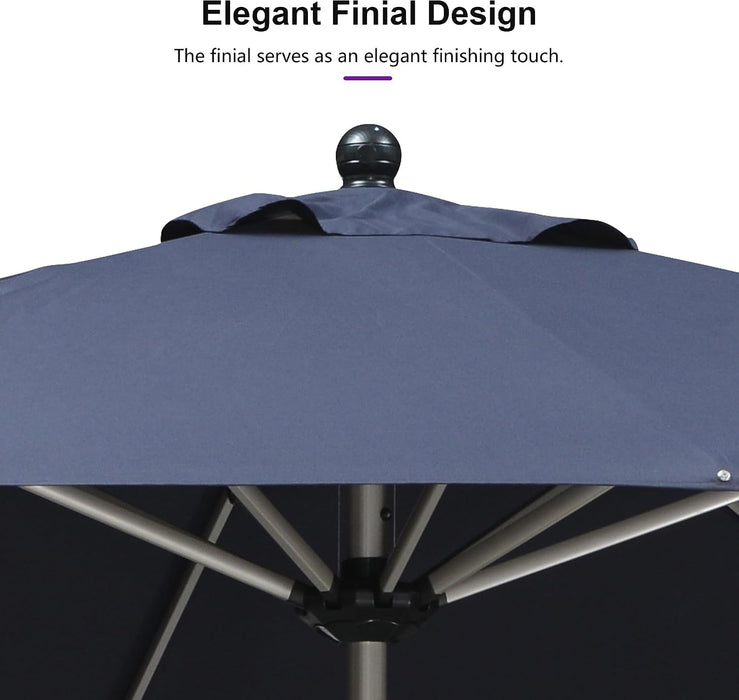 Patio Umbrella 10' X 10' Square Aluminum Frame Navy Blue