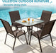 24.4" Wide Outdoor Patio Stackable Chairs Set of 4, Brown