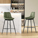 Bar Stools Set of 2, Bar Height Bar Stools with Back, Ergonomic Backrest, Synthetic Leather, Metal Legs, 28.7-Inch Tall Stools for Kitchen Island Home Bar, Forest Green ULBC888C01
