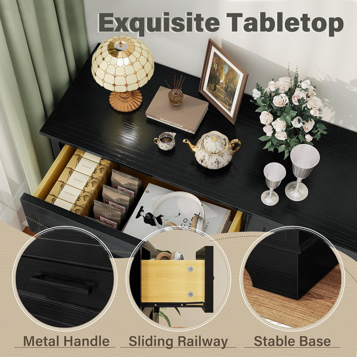 Black Six Drawer Dresser With Superior Organization