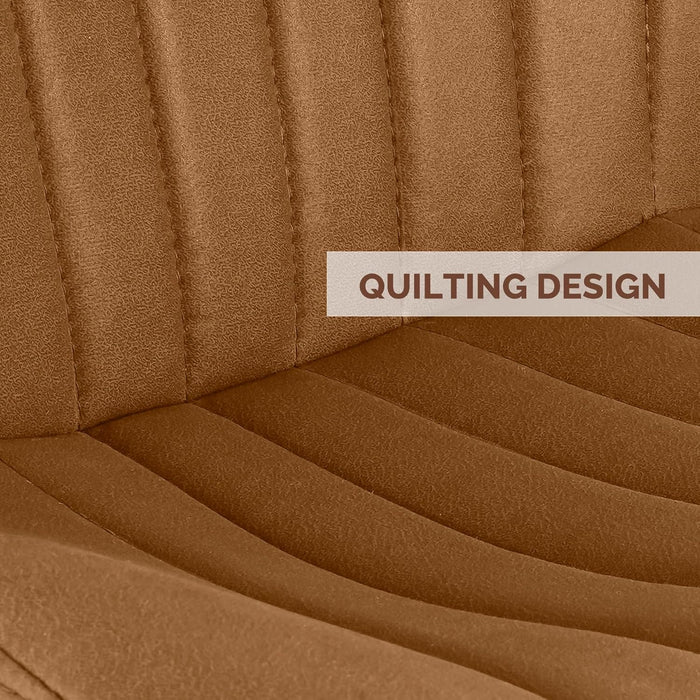 Dining Chairs Set of 4, Modern Dining Room Chairs Comfy Backrest Thick Upholstered Kitchen Chairs 19IN Height with Metal Legs Brown