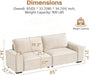 EightyFiveInch Beige Sofa Modern Living Room Furniture