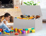 Kids Toy Box Bench - Wooden Chest with Flip-Top Lid, Safety Hinges & 4.5 Cubic Feet Storage Capacity - Stylish Storage Organizer for Toys, Books & Nursery Essentials - White