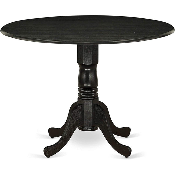 Wood Dining Room Table with round Tabletop, Black Finish