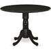 Wood Dining Room Table with round Tabletop, Black Finish