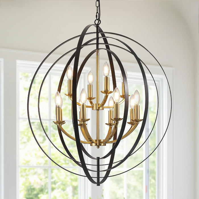 Black And Gold Chandelier Farmhouse Pendant Lighting