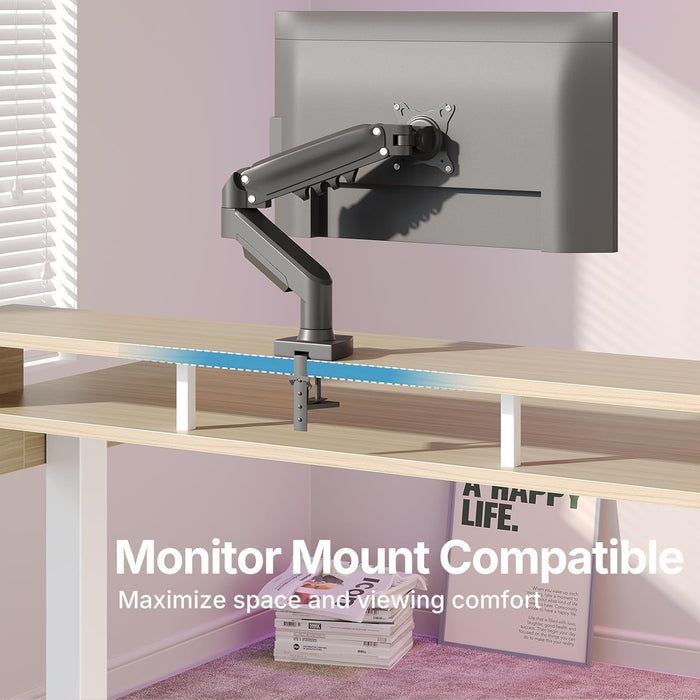 55″ X 26″ Electric Standing Desk with 2 Drawers &24.4″ Large Keyboard Tray, C-Clamp Mount Compatible, Adjustable Computer Desk for Office, Sit Stand up Desk with 4 Height Presets, Light Walnut