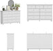 9 Drawer Dresser for Bedroom, White Dresser with Rubberwood Legs