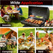 Upgraded Barrel Charcoal Grill with 2 Sides Table, BBQ Grill Outdoor Smoker with Wheels for Party Garden Patio and Backyard Cooking 39''D × 24''W × 46''H (Upgraded Grill W/Side Table)