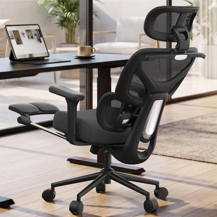 Ergonomic Office Chair with Dual-Lumbar Support, 3D Armrests