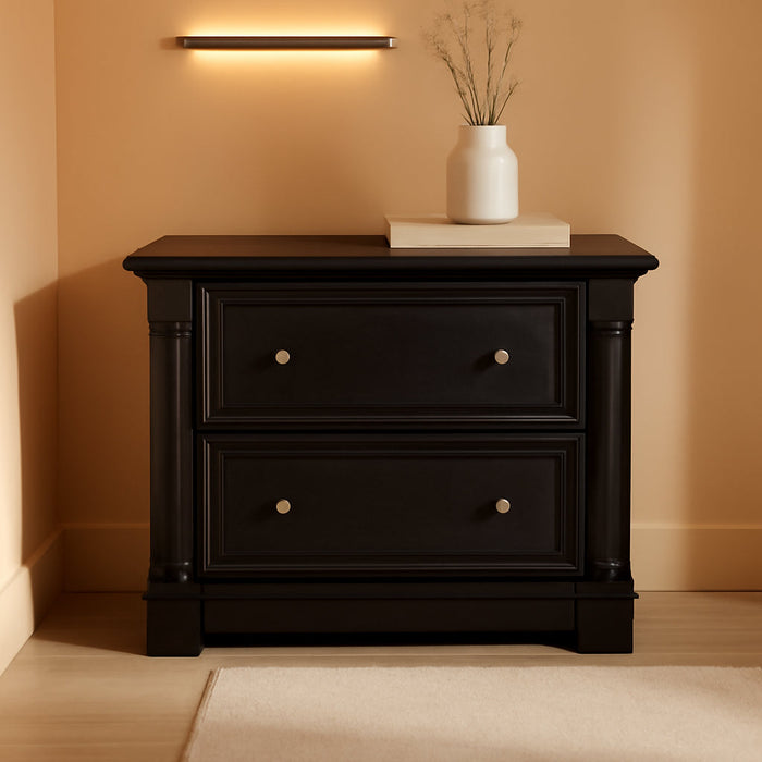 Palladia 2 Drawer File Cabinet, Lateral Filing Cabinets for Home Office, Hanging File Folders Organizer, Interlocking Drawers, in Wind Oak Finish