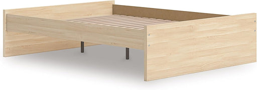 Signature Design by Ashley Onita Scandinavian Queen Platform Bed, Foundation or Box Spring Not Needed, Light Brown