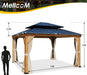 13' X 15' Outdoor Hardtop Gazebo, Cedar Wood Framed Gazebo with Powder Coated Metal Roof for Gardens, Patios, Lawns