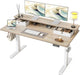 Standing Desk with Two Drawers, Stand up Standing Desk Adjustable Height, Electric Sit Stand Table with Storage Shelf and Splice Board, 55 * 24 Inch, Maple