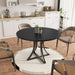 40 Inch round Dining Table for 4 People, Modern Farmhouse Kitchen Table, Adjustable Feet, Circle Wood Dinner Table for Dining Room, Living Room, Apartment, Easy Assembly