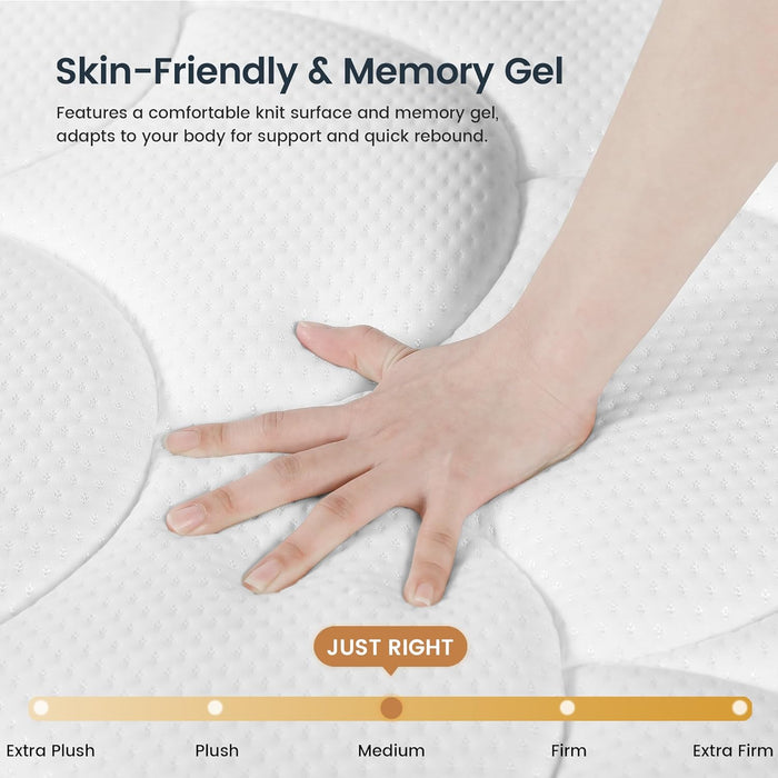 Queen Mattress, 12 Inch Gel Memory Foam Hybrid Mattress Queen Size Bed in a Box, Pressure & Pain Relief, Medium Firm, Individual Pocket Spring, Edge Support, Certipur-Us