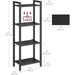 4-Tier Tall Bookshelf, Bookcase with Steel Frame, Book Shelf for Living Room, Home Office, Study, 9.4 X 15.7 X 42.1 Inches, Industrial Style, Ebony Black and Black ULLS099B56