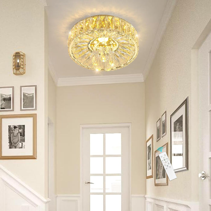Mini Crystal Chandelier 11.8In Diameter Dimmable Light