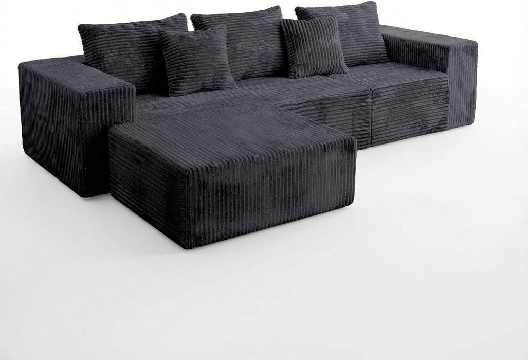 109-Inch L-Shaped Cloud Couch Modular Sectional Sofa