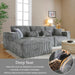 108 Inch Cloud Sectional Sofa Grey UltraSoftChenille