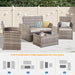 4 Piece Outdoor Patio Furniture Sets, Wicker Sectional Conversation Sofa Set, Rattan Table and Chairs and Loveseat with Cushions for outside Balcony Porch Backyard (Gray-Gray)